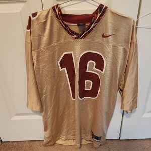 Nike Men’s Gold Football Jersey with Maroon Accents - #16